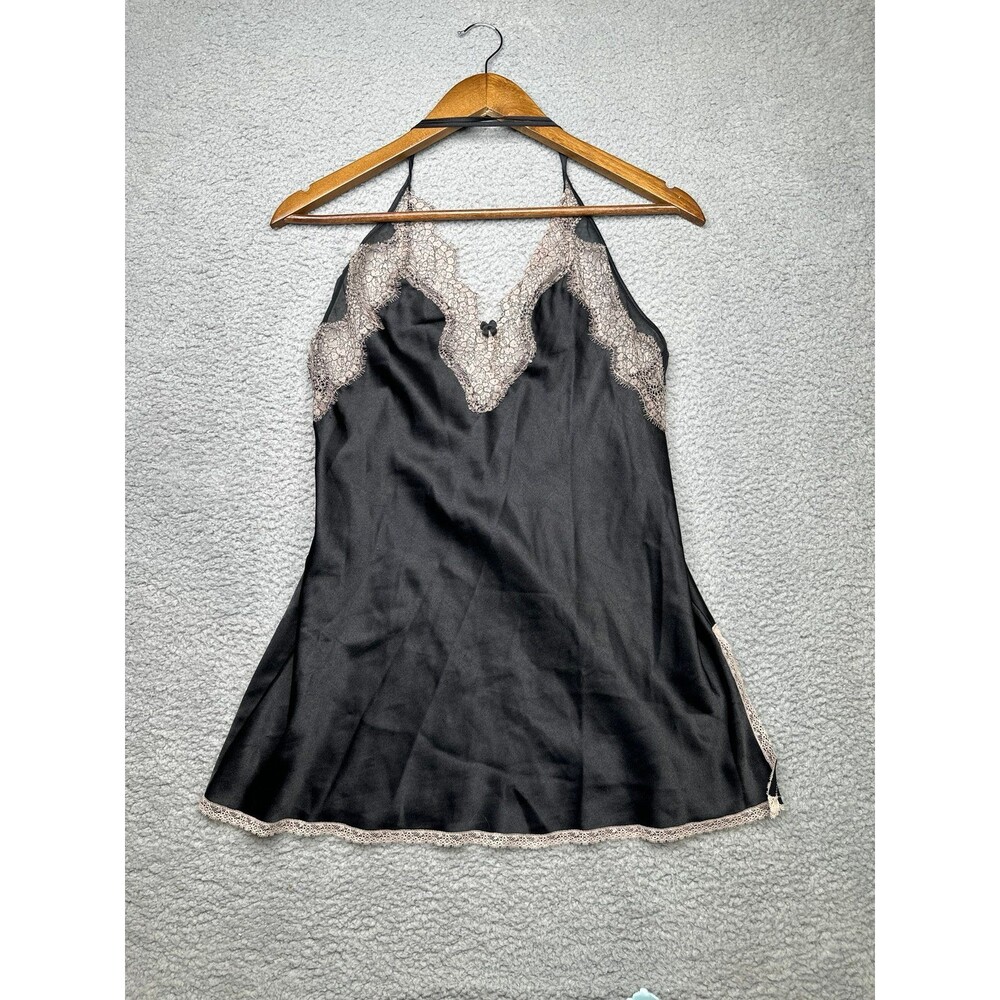 Victoria’s Secret black and pink lace mini dress / nightie sz medium